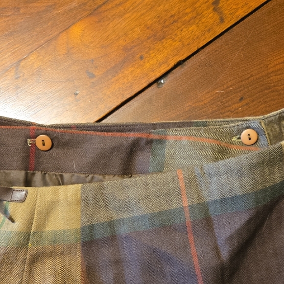 Talbots Large Green and Brown Plaid Skirt - Picture 6 of 9